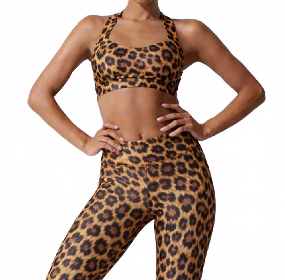 NEW HEROINE SPORT racer sports bra in cheetah